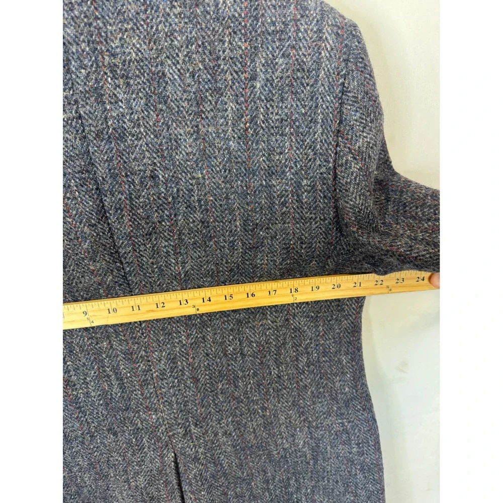 Harris Tweed The Bay Mens 44 / 42 Grey Herringbone Wool Blazer Sport Coat